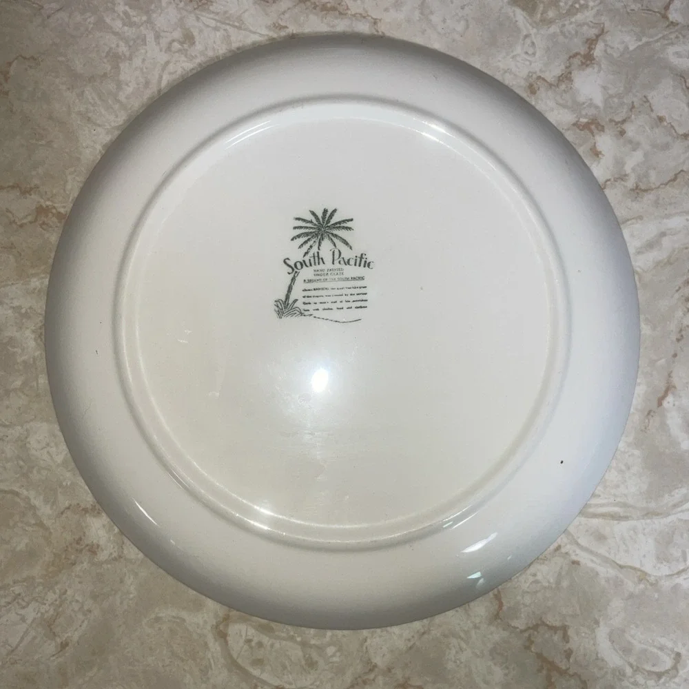 Stetson‎ MCM Hand Painted South Pacific Serving Platter & 9.5